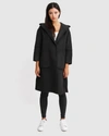 Belle & Bloom Walk This Way Wool Blend Oversized Coat In Black