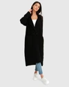 BELLE & BLOOM BORN TO RUN SUSTAINABLE SWEATER COAT - BLACK