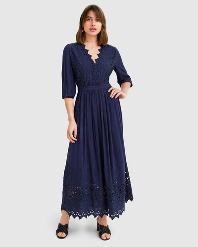 Belle & Bloom All Eyes On Me Midi Dress - Navy