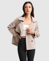 Belle & Bloom I'm Yours Wool Blend Peacoat - Beige In Beige