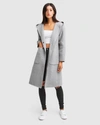 Belle & Bloom Walk This Way Wool Blend Oversized Coat In Grey