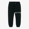 GIVENCHY BOYS BLACK COTTON LOGO JOGGERS