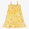 Versace Barocco-print Sleeveless Dress In Gold