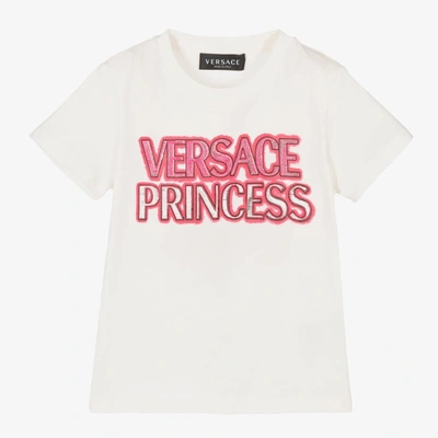 Versace Girls White Logo T-shirt