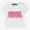 VERSACE GIRLS WHITE COTTON MEDUSA T-SHIRT