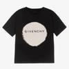 GIVENCHY BOYS BLACK TIE DYE LOGO T-SHIRT