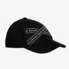 Balmain Logo-tape Detail Baseball Cap In Black