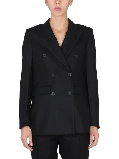 Remain Birger Christensen Double-breasted Wool-blend Twill Blazer In Black