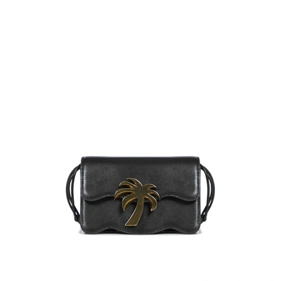 Palm Angels Palm Beach Mini Leather Bag In Black