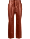 Chloé Leather Trousers In Brown