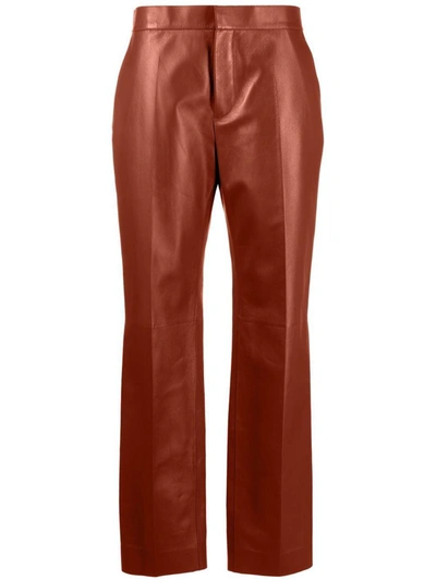 Chloé Leather Trousers In Brown