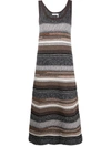 Chloé Sleeveless Chunky Striped Knitted Maxi Dress In Red