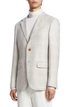 Zegna Men's Stretch Cashmere, Silk, & Wool Sportcoat In Natural Solid