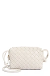 Bottega Veneta Loop Intrecciato Leather Crossbody Bag In White