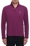 Robert Graham Polaris Embroidered Skull Quarter Zip Pullover In Berry