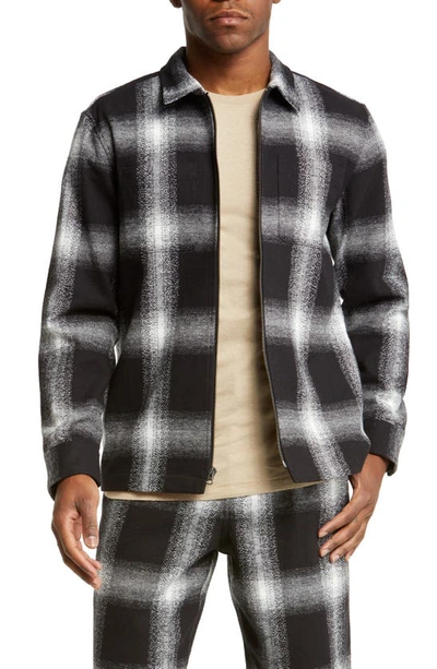 Saturdays Surf Nyc Ryan Plaid Flannel Zip Front Shirt Jacket In Black