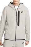 Nike Tech Fleece Full Zip Hoodie In Gray In Cobblestone/ Black