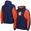 Mitchell & Ness Men's  Navy, Orange Houston Astros Colorblocked Fleece Pullover Hoodie In Navy