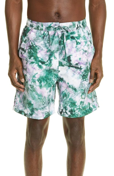 Isabel Marant Hydra Patchwork Print Swim Trunks In 60ce Celadon