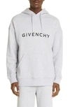 Givenchy Logo Cotton Hoodie In Light Grey Melange