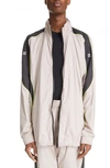 Givenchy Logo Zip-up Jacket With High Neck And Pockets In Pearl Grey 2