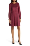Anne Klein Smocked Trapeze Dress In Red
