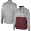 Colosseum Gray Arizona State Sun Devils John Half-zip Jacket In Heather Gray