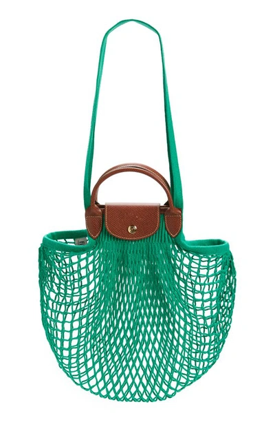 Longchamp Le Pliage Filet Knit Bag In Green