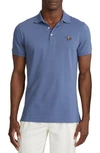 Ralph Lauren Custom Slim Fit Piqué Polo Shirt In Dress Shirt Blue