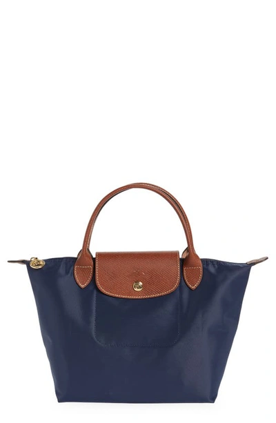 Longchamp Small Le Pliage Top Handle Bag In Marine