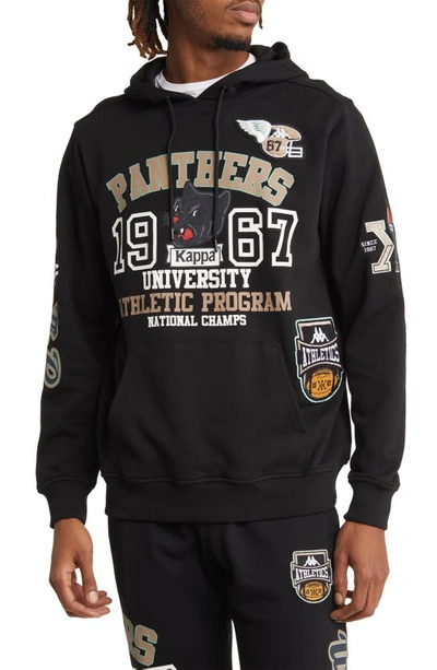 Kappa Authentic Panthers Graphic Hoodie In Black Brown Chant