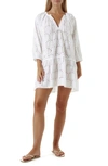 MELISSA ODABASH ASHLEY EYELET DETAIL COTTON COVER-UP TUNIC