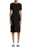 ADAM LIPPES SHORT SLEEVE CREPE SHEATH DRESS