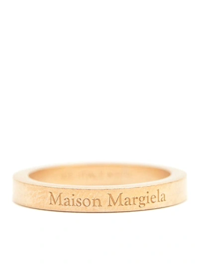 Maison Margiela Logo-engraved Band Ring In Gold