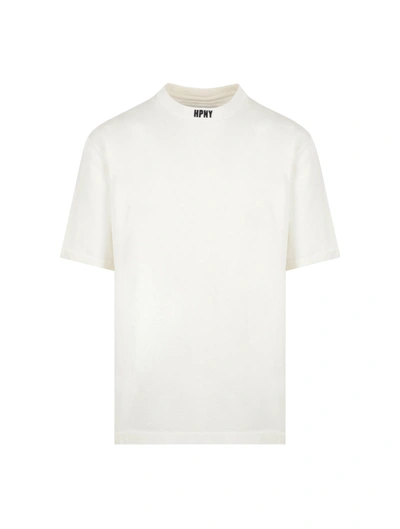 Heron Preston T-shirt In Organic Cotton With Hpny Logo Embroidery In White