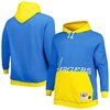 Mitchell & Ness Men's  Powder Blue And Gold Los Angeles Chargers Big And Tall Big Face Pullover Hoodi In Powder Blue
