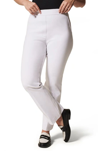 Spanx On The Go Slim Straight Ankle Pants With Silver Linings Technology In Classic White
