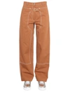 Stella Mccartney Trousers With Buckle And Pockets In Brown