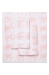 Melange Pink Elephant Print 400 Tc Cotton 3-piece Sheet Set In Pink