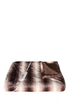 LUXE BROWN/WHITE FAUX FUR HEATED THROW BLANKET