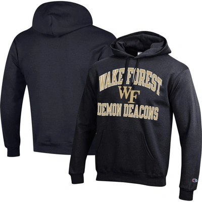 Champion Black Wake Forest Demon Deacons High Motor Pullover Hoodie