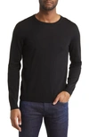 Hugo Boss Virgin Wool Crew-neck Sweater In Black