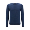 Hugo Boss V-neck Slim-fit Sweater In Virgin Wool In Blue