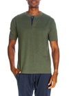 Unsimply Stitched Lounge Short Sleeve Henley In Green