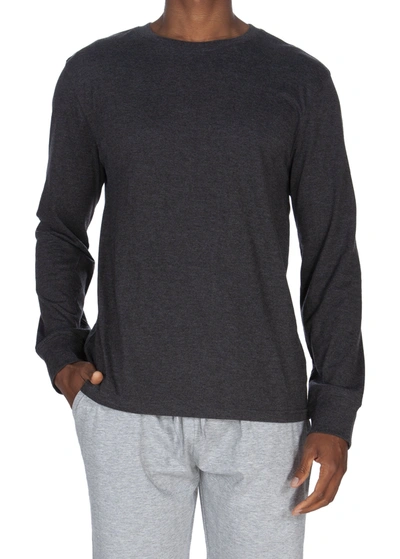 Unsimply Stitched Super Soft Long Sleeve Crew T In Grey
