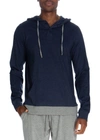 Unsimply Stitched Henley Hoodie With Contrasted Cuff In Heather Navy