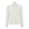 Hugo Boss Boss Musso Virgin Wool Turtleneck Sweater In Beige