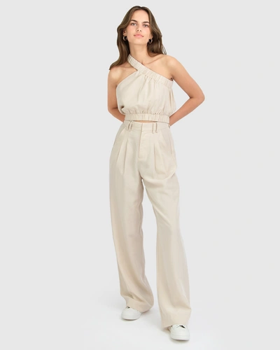 Belle & Bloom State Of Play Wide Leg Pant - Sand In Beige