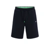 Hugo Boss Logo-tape Panelled Cotton-blend Shorts In Dark Blue