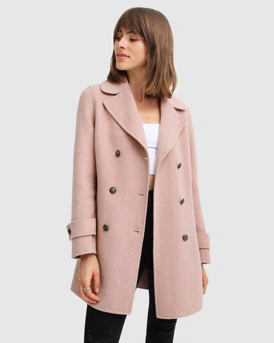 Belle & Bloom Liberty Sherpa Collar Wool Blend Coat - Blush In Pink